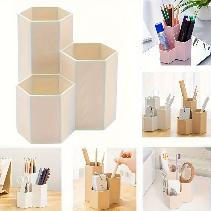 Hexagon Shape Pen & Desk Organizer