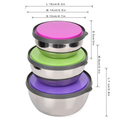 3Pcs Stainless Steel Bowl