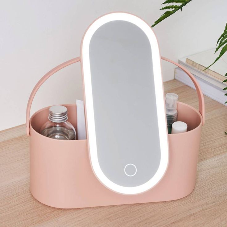 Cosmetic Organizer With Led Mirror