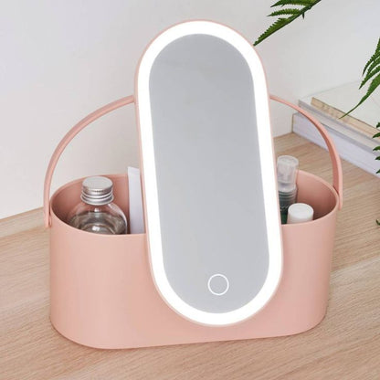 Cosmetic Organizer With Led Mirror