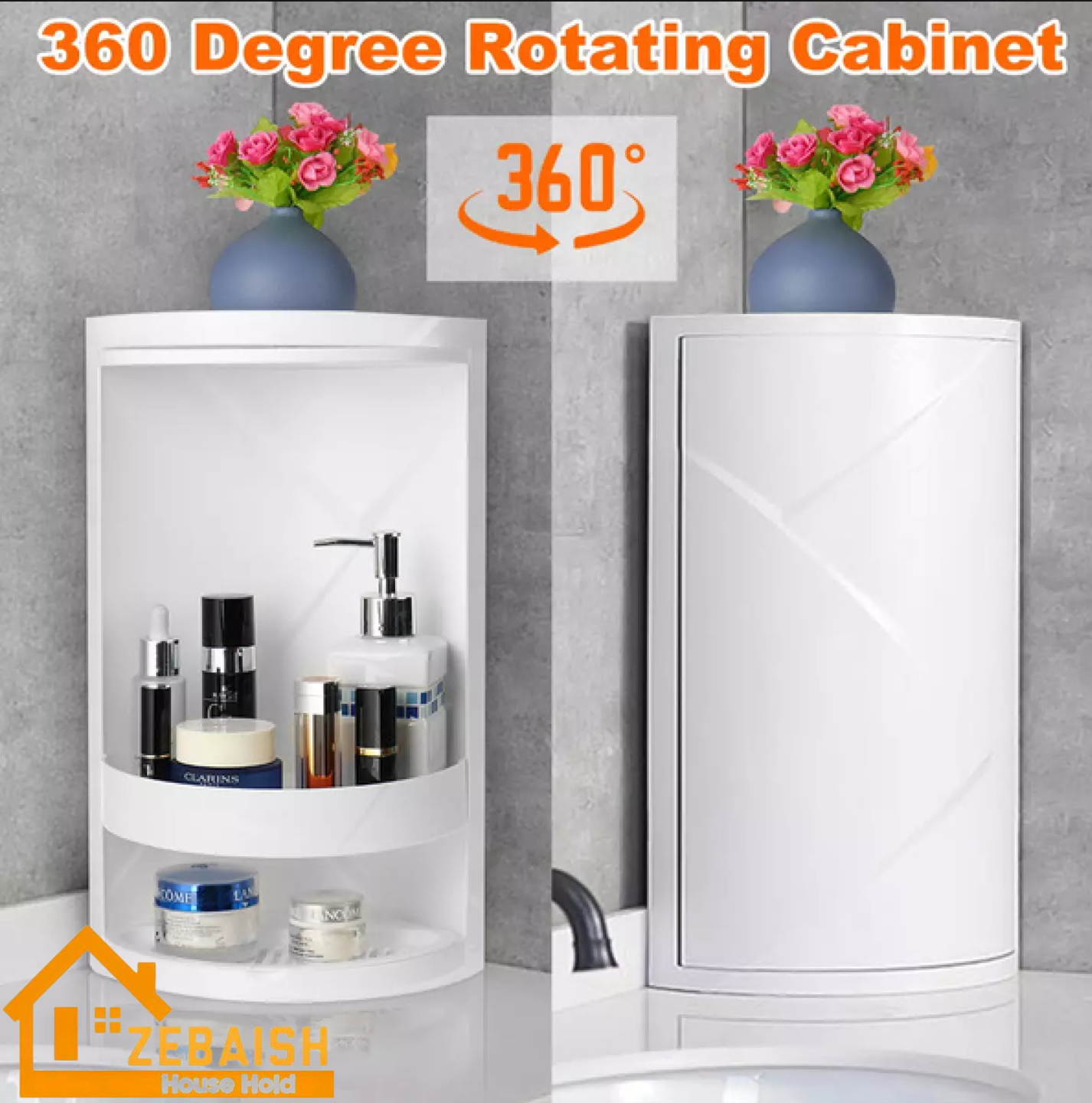 Corner Storage Cabinet (360⁰ Rotatable)