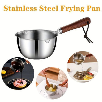 Stainless Steel Hot Oil Pot with Wooden Handle