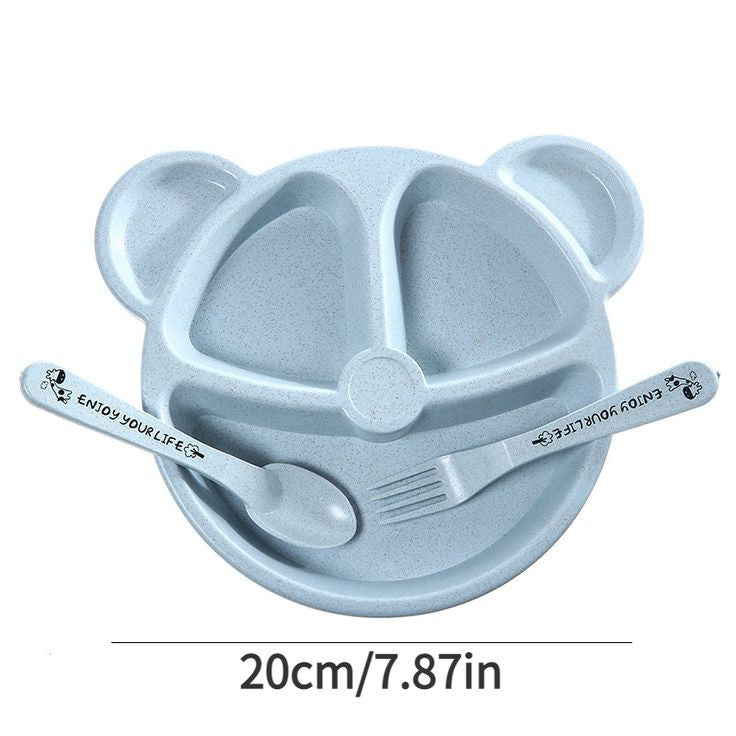 3Pcs Bear Plate With Spoon