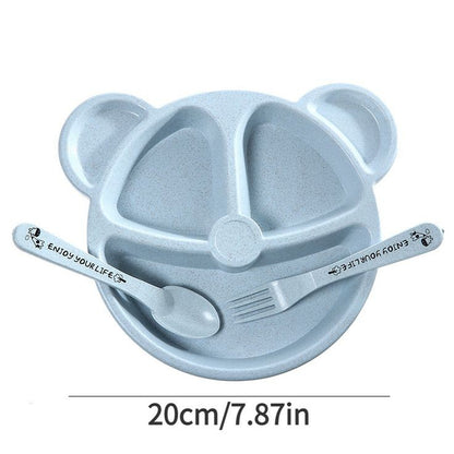 3Pcs Bear Plate With Spoon