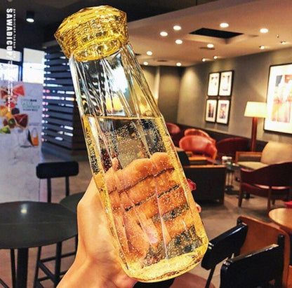 Diamond Glass Water Bottle