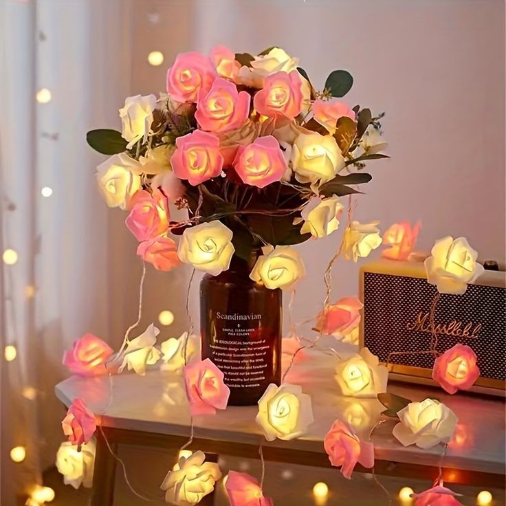 Rose Flower Lights 20 Led