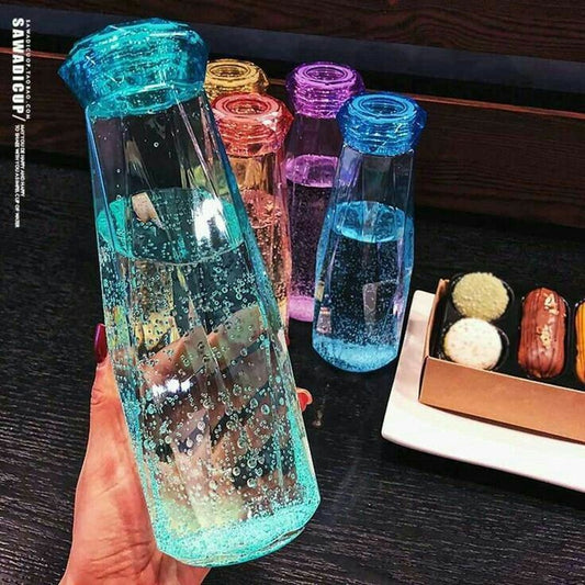 Diamond Glass Water Bottle