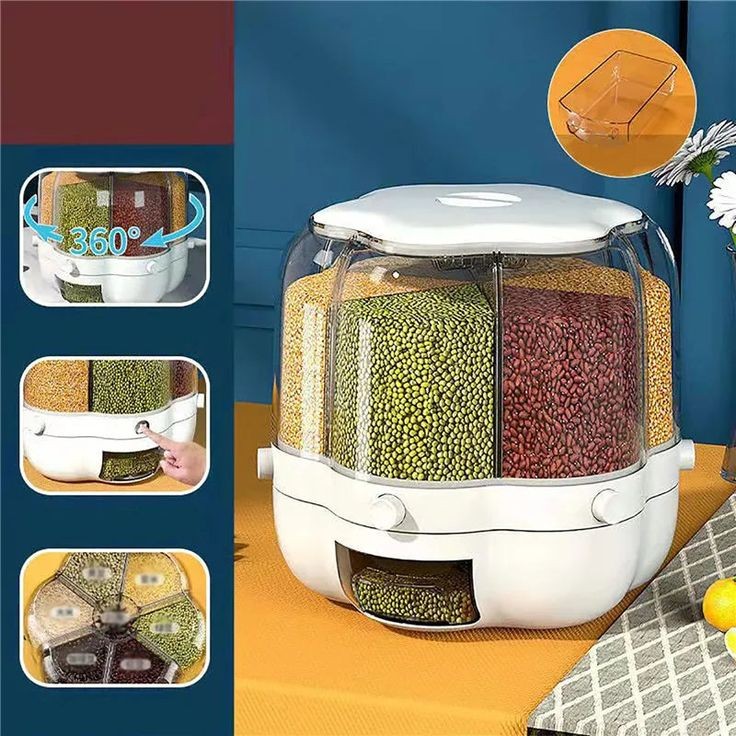 360° Rotating Grain And Cereal Dispenser