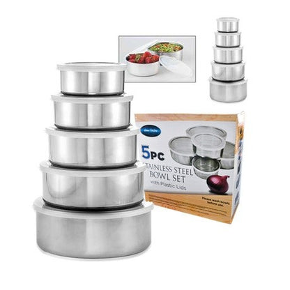 5pcs Stainless Steel Container with Cover