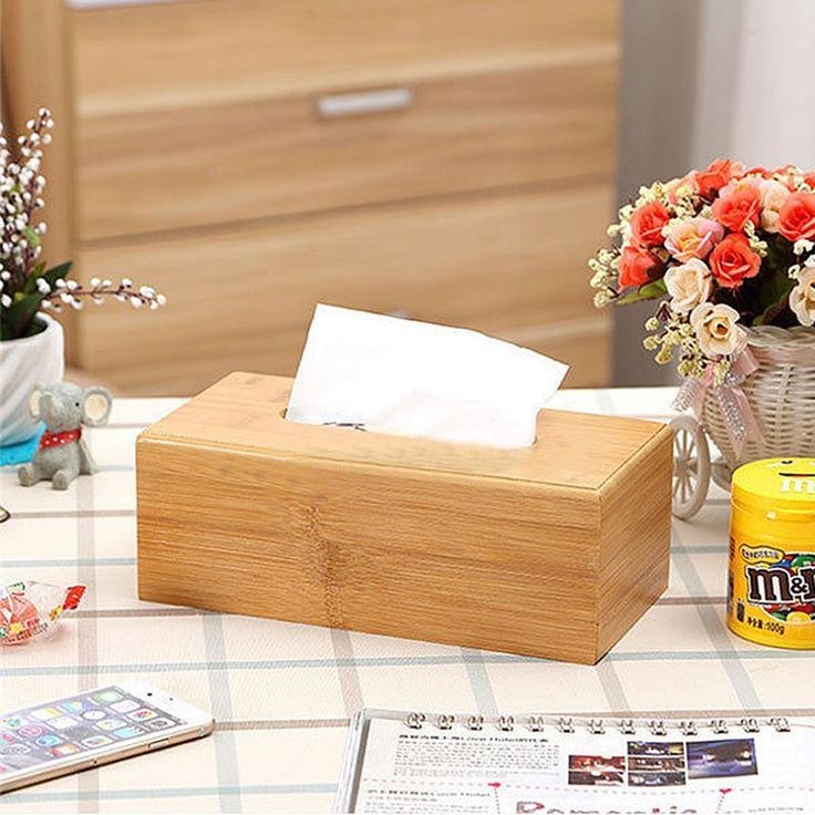 Bamboo Wooden Tissue Storage Box