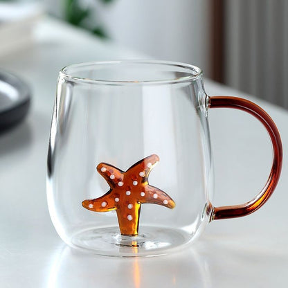 3d Transparent heat resistant glass cup