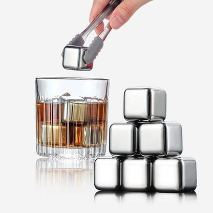 6 Cube Reusable Steel Ice Cube Tray