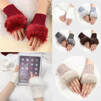 Stylish Faux Rabbit Hair Fur Gloves For Women