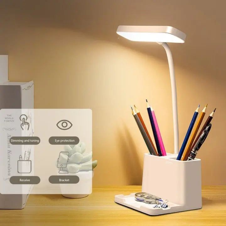 LED Eye Protection Table Lamp With Storage Holder