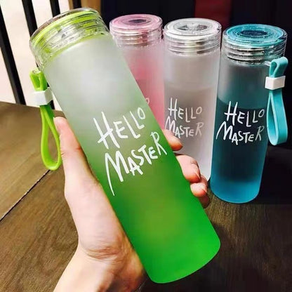 Hello Master Crystal Glass Water Bottle