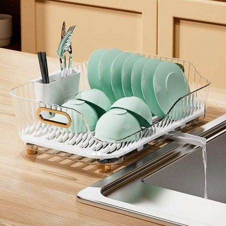 Transparent Acrylic Dish Drainer Rack