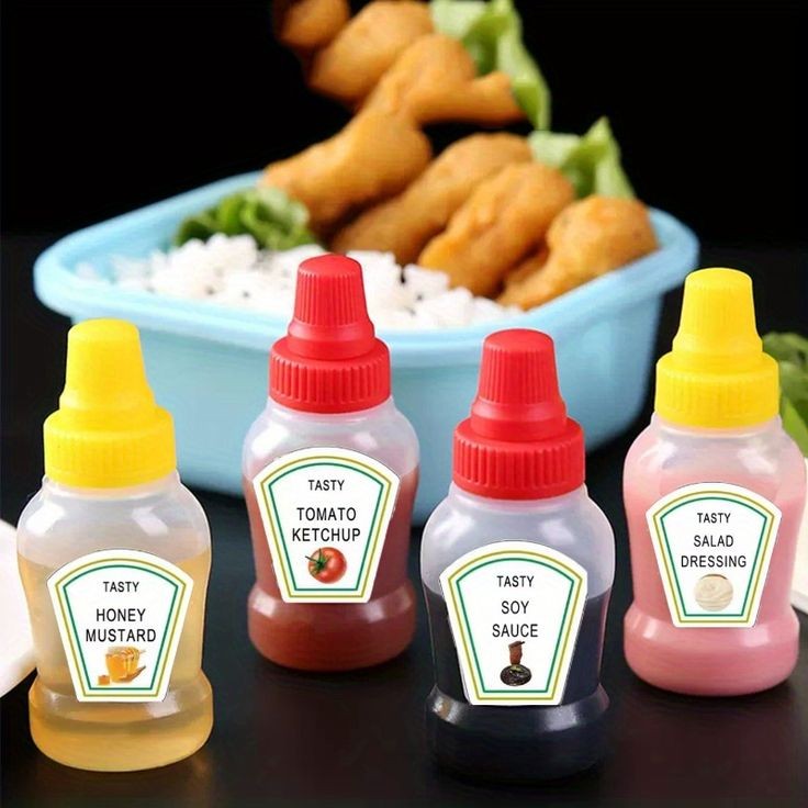 Pack Of 2 Mini Ketchup And Sauce Bottle