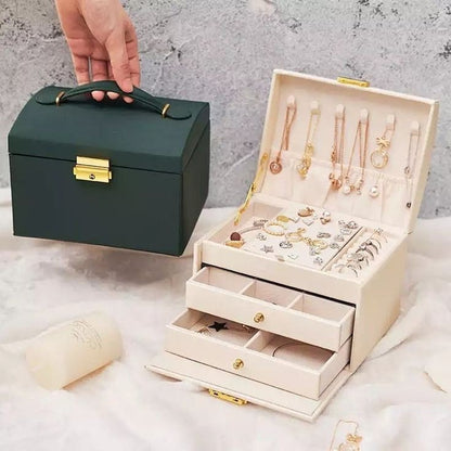 3 Layer Leather Jewelry Organizer