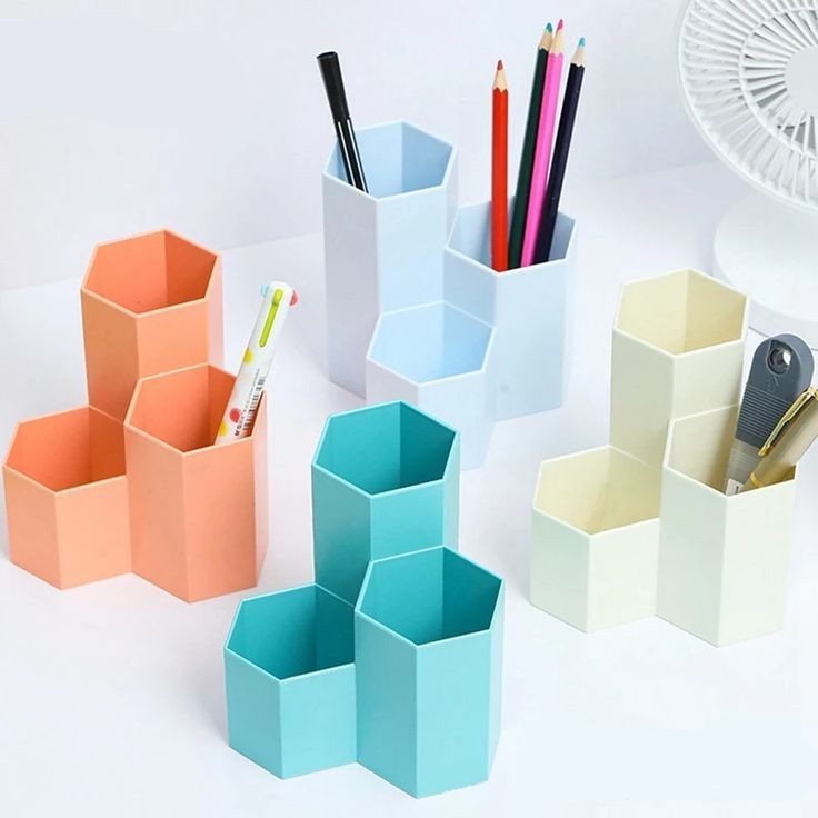 Hexagon Shape Pen & Desk Organizer