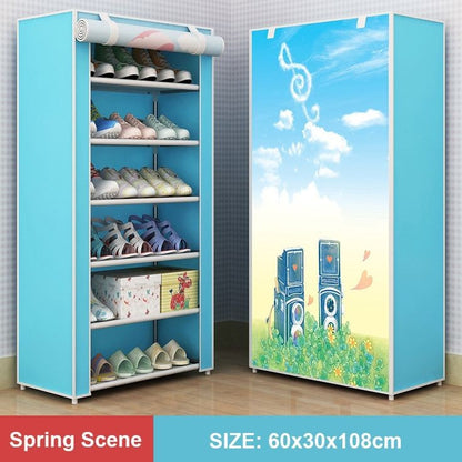 7 Layers Printed Shoes Rack