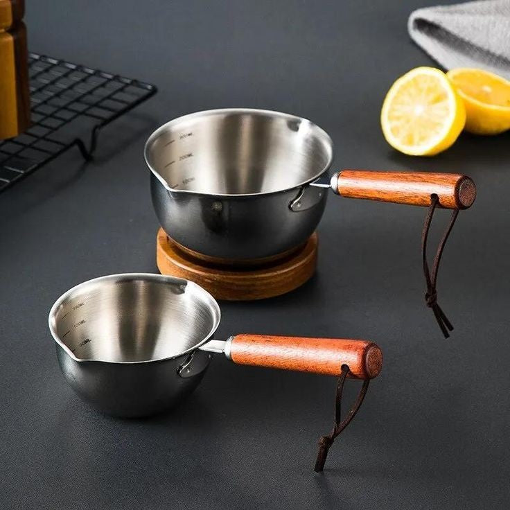 Stainless Steel Hot Oil Pot with Wooden Handle