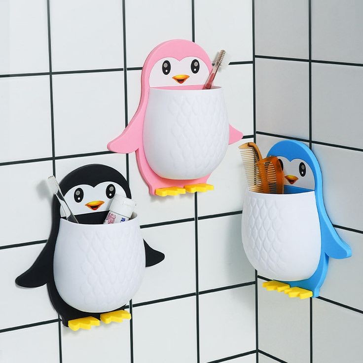 Cute Penguin Storage Holder Wall Mounted