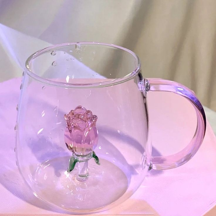 3d Transparent heat resistant glass cup