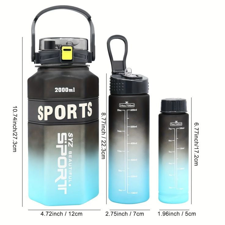 Set of 3 Sports Water Bottle