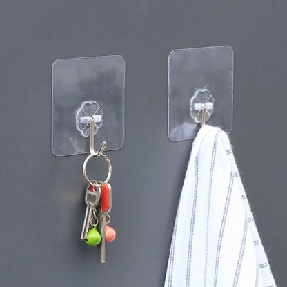 Transparent Wall Mounted Hook (10Pcs Set)