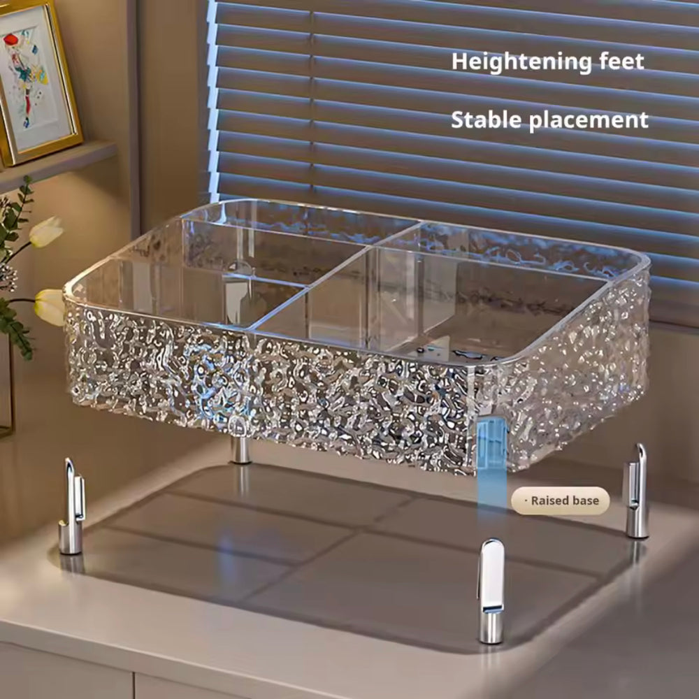 Elegant Crystal Vanity Tray, Acrylic Cosmetic Organizer