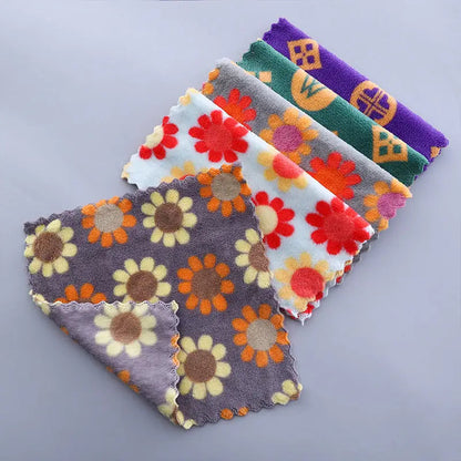 5Pcs Kitchen Cleaning Cloths Soft Absorbent Dishcloth
