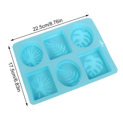 6-Cavity Tropical Leaf Silicone Mold Used For DIY Soap