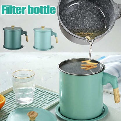 1.4 Litter Stainless Steel Kitchen Oil Filter Pot