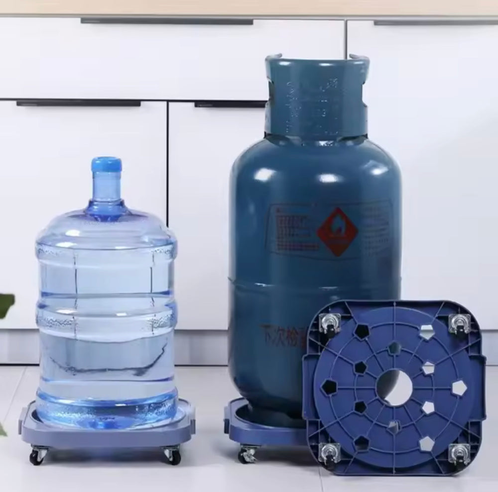 Heavy-Duty Gas Cylinder Trolley with 360° Rotating Wheels – Premium Anti-Rust Base Stand