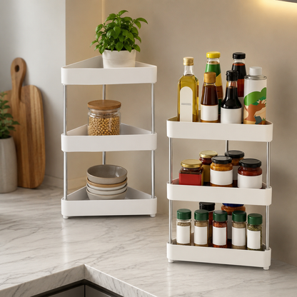 3 Tier Triangle Storage Utility Rack, Corner Organizer Rack