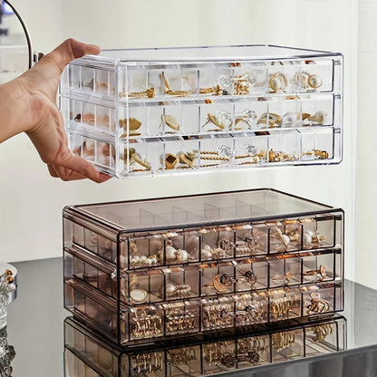 72 – Grids Drawer Transparent Jewellery Box