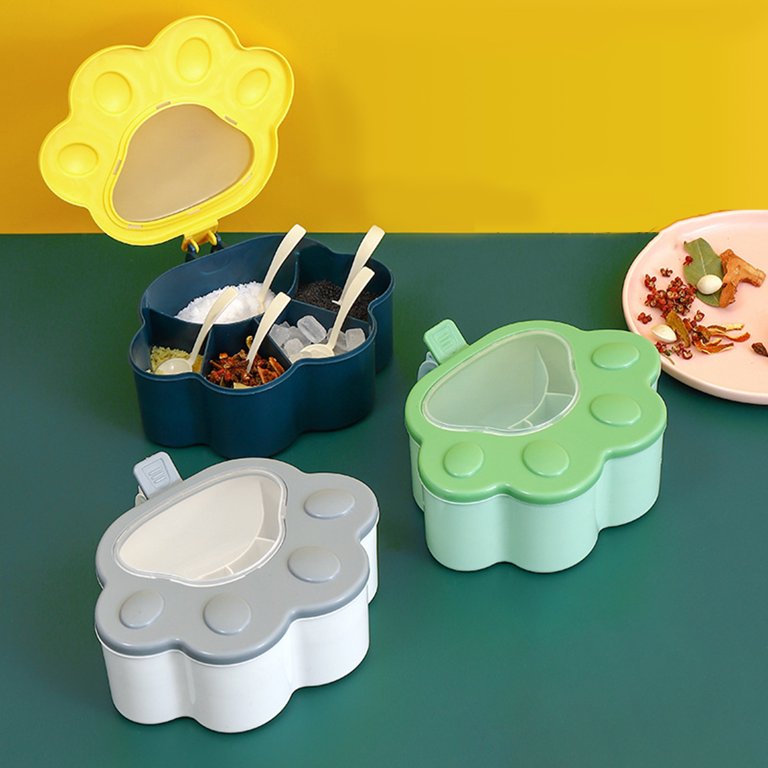 5 Grid Plastic Spice Box Seasoning Jar