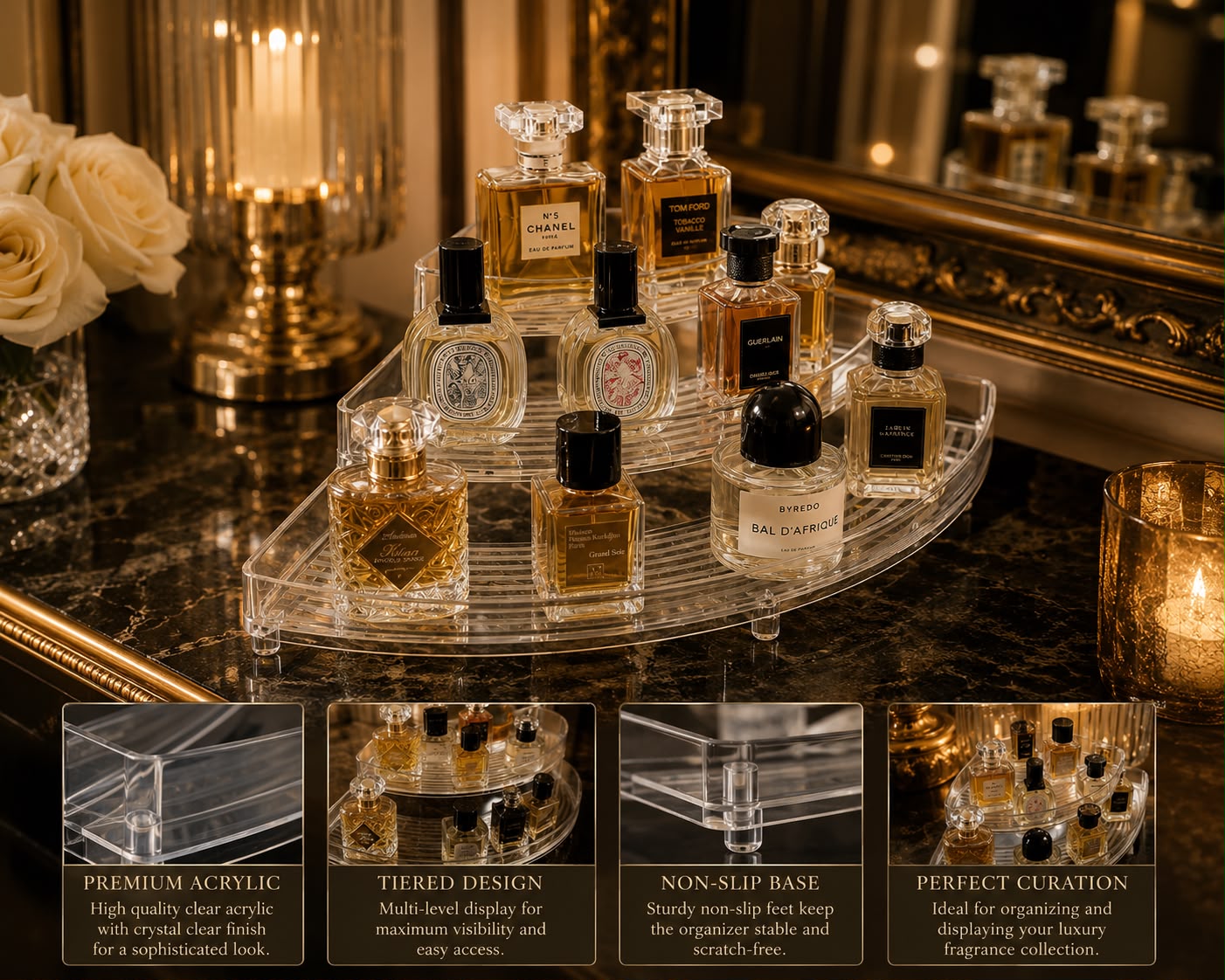 Multipurpose 3-Tier Corner Luxury  Desktop Storage Organizer