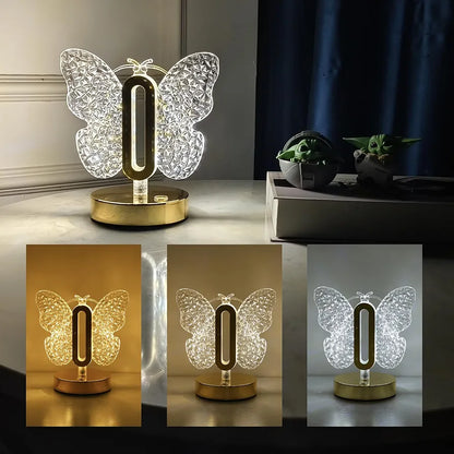 Modern luxury Butterfly Shaped LED Crystal Table Lamp