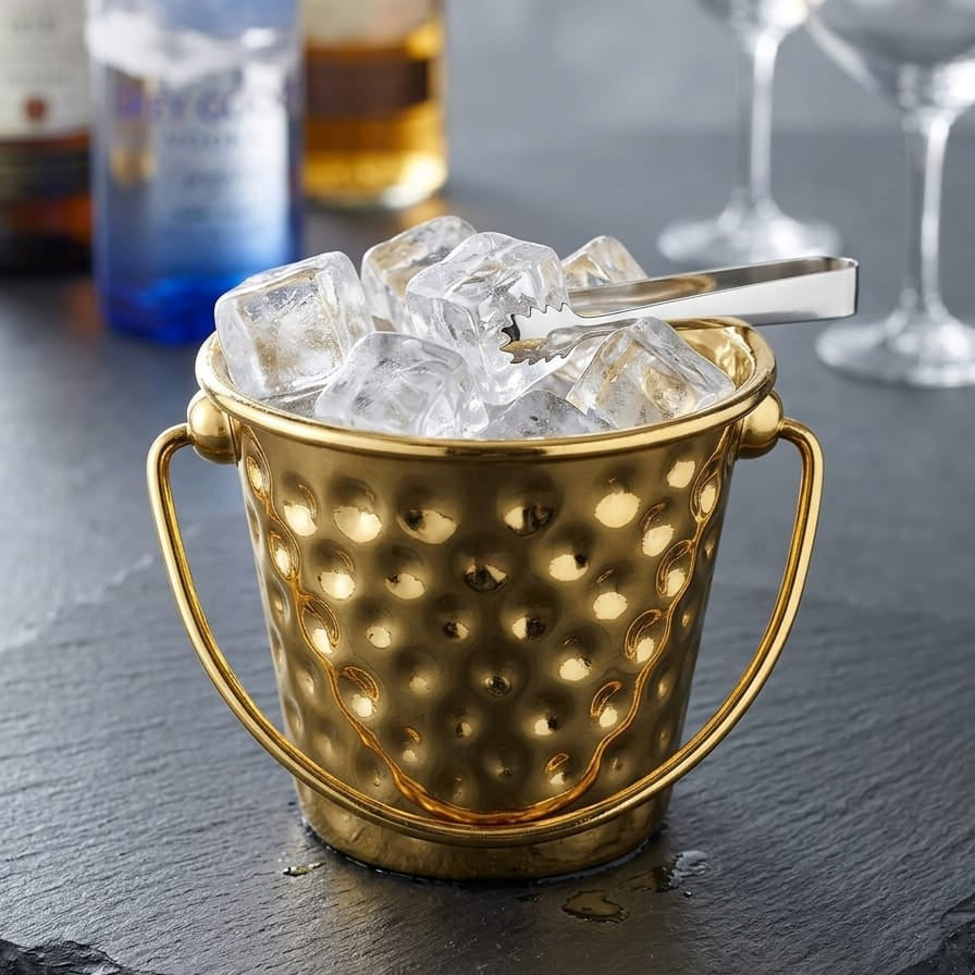 Hammered Gold Ice Cube Bucket (1000ML)