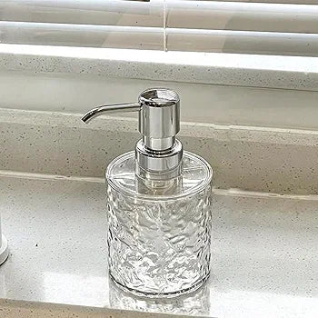 Luxury Transparent Smoked Glass Soap Dispenser Bottle