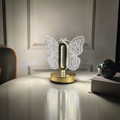 Modern luxury Butterfly Shaped LED Crystal Table Lamp