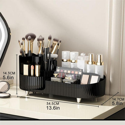 Makeup Organiser with 360° Rotating Makeup Brush Holder