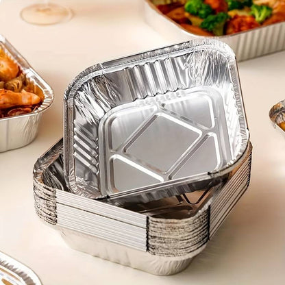 Disposable Square Aluminum Foil Plate For Air Fryer (Set Of 10)