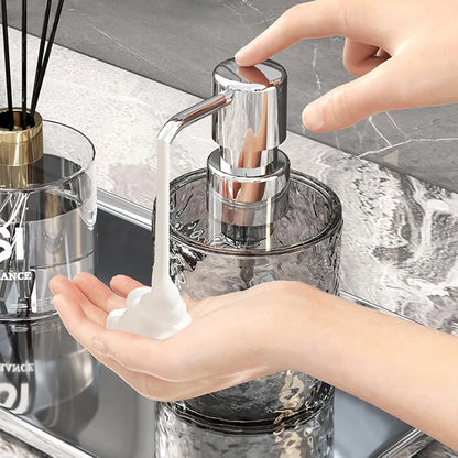 Luxury Transparent Smoked Glass Soap Dispenser Bottle