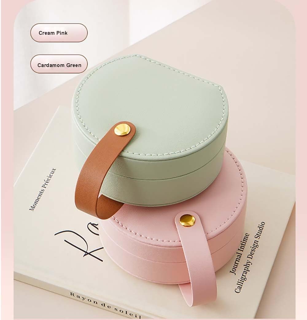 Mini Portable PU Leather Jewelry Organizer Box