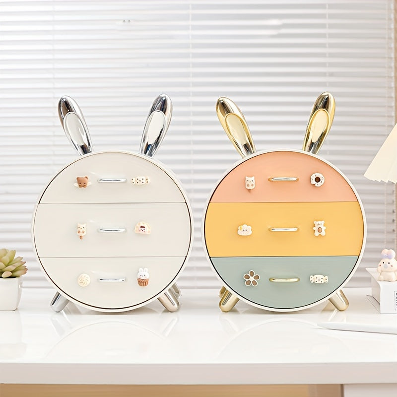 Cute Cartoon Bunny Ear Shape Desktop Cosmetic Organizer (Premium Quality)