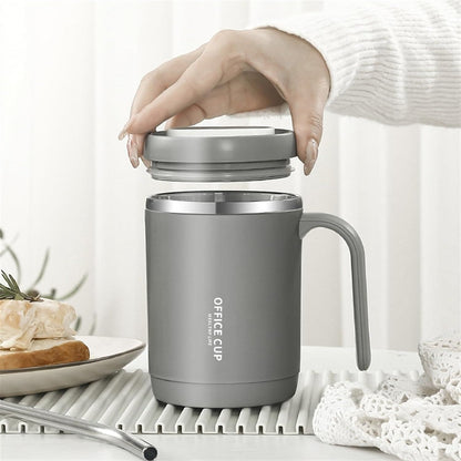 Travel Insulated Carry Mug With Handle (Stainless Steel)