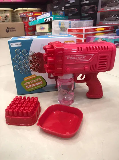 Electric Water Blaster Toy Bazooka Bubble Machine Gun With 36 Holes
