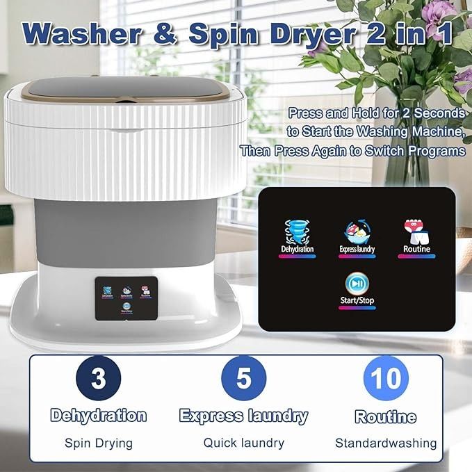 11 L Compact Foldable Mini Washing Machine